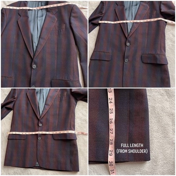 Kenzo 80s Vintage Homme Men's Oversized Stripe Runway Wool Button Blazer - Picture 17 of 17